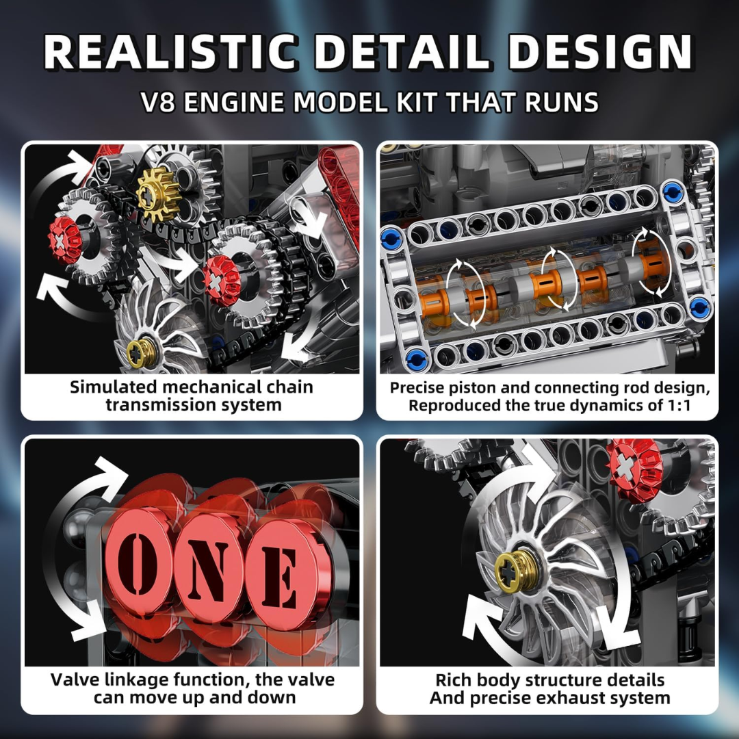 Working V8 Engine Model Kit